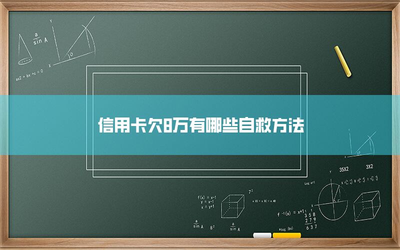 信用卡欠8万有哪些自救方法